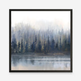 Misty Forest in Gray and Gold (Square) Art Print