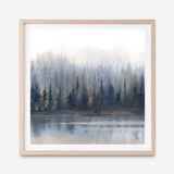 Misty Forest in Gray and Gold (Square) Art Print