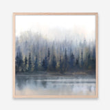 Misty Forest in Gray and Gold (Square) Art Print