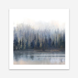 Misty Forest in Gray and Gold (Square) Art Print