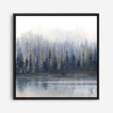 Misty Forest in Gray and Gold (Square) Canvas Print