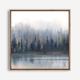 Misty Forest in Gray and Gold (Square) Canvas Print