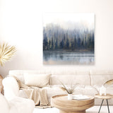 Misty Forest in Gray and Gold (Square) Canvas Print