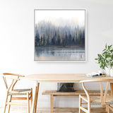 Misty Forest in Gray and Gold (Square) Canvas Print