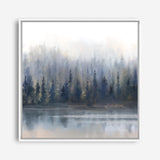 Misty Forest in Gray and Gold (Square) Canvas Print