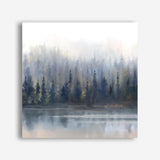 Misty Forest in Gray and Gold (Square) Canvas Print