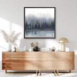Misty Forest in Gray and Gold (Square) Art Print