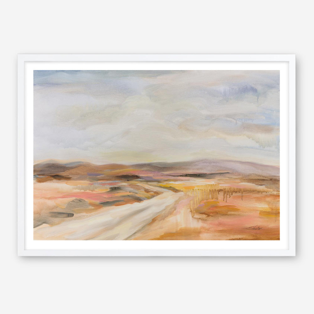 White Desert Road Art Print