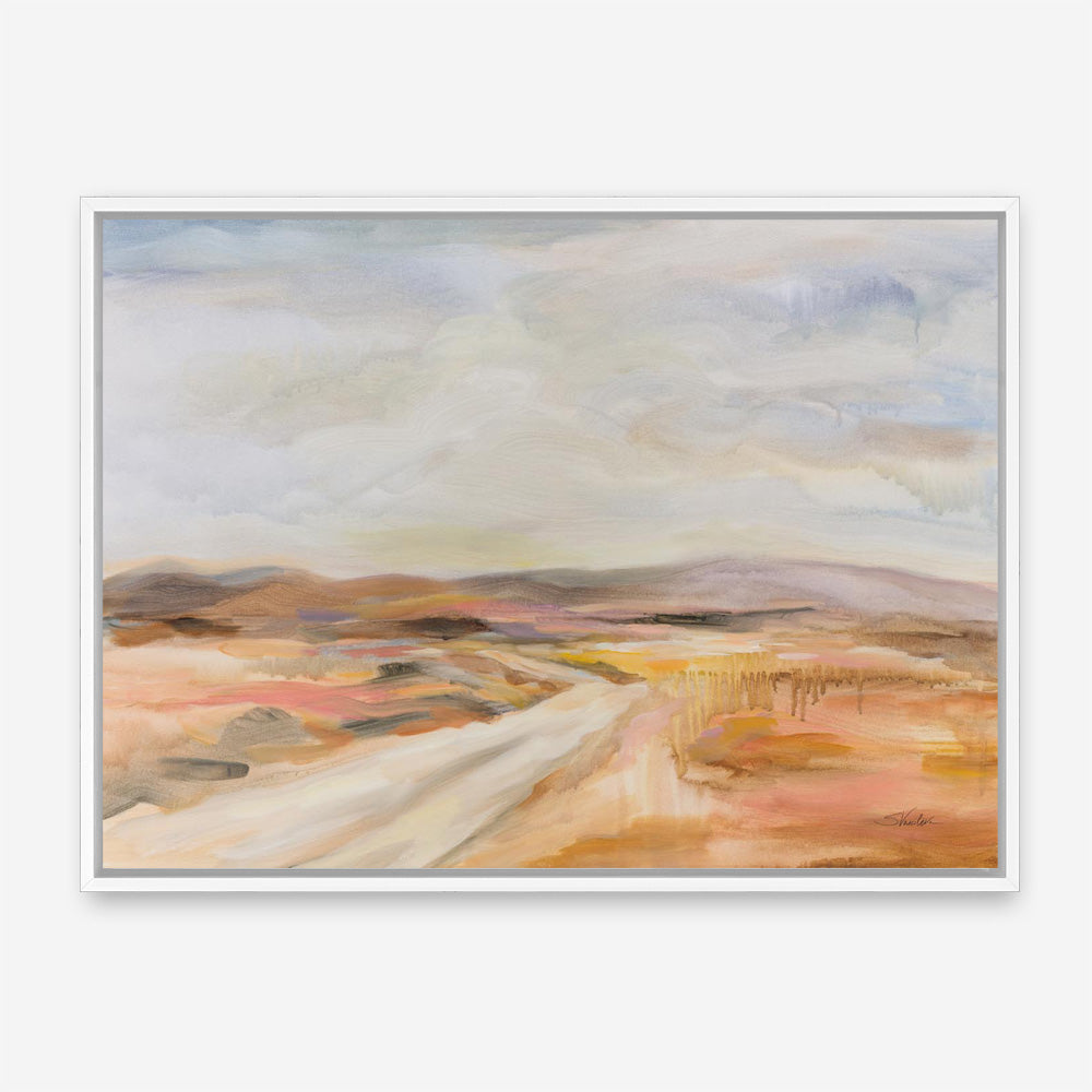 White Desert Road Canvas Print