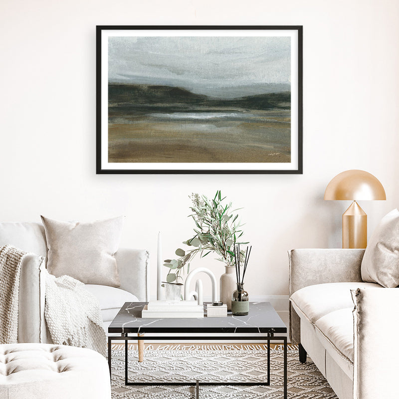 Misty River Valley Art Print