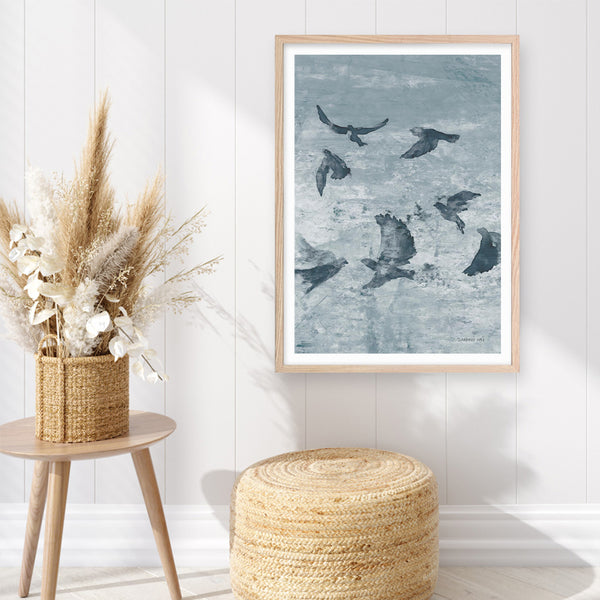 Migration Blue Panel II Art Print