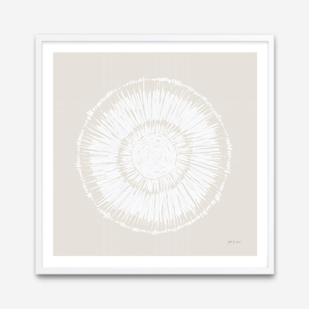 Coastal Block Print I Neutral  (Square) Art Print