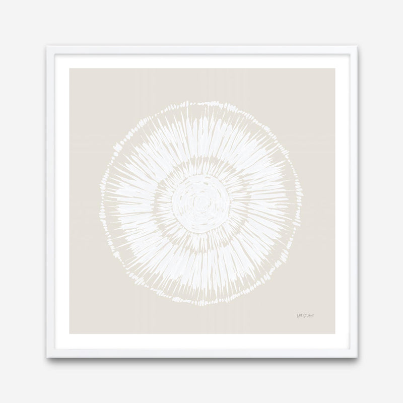 Coastal Block Print I Neutral  (Square) Art Print
