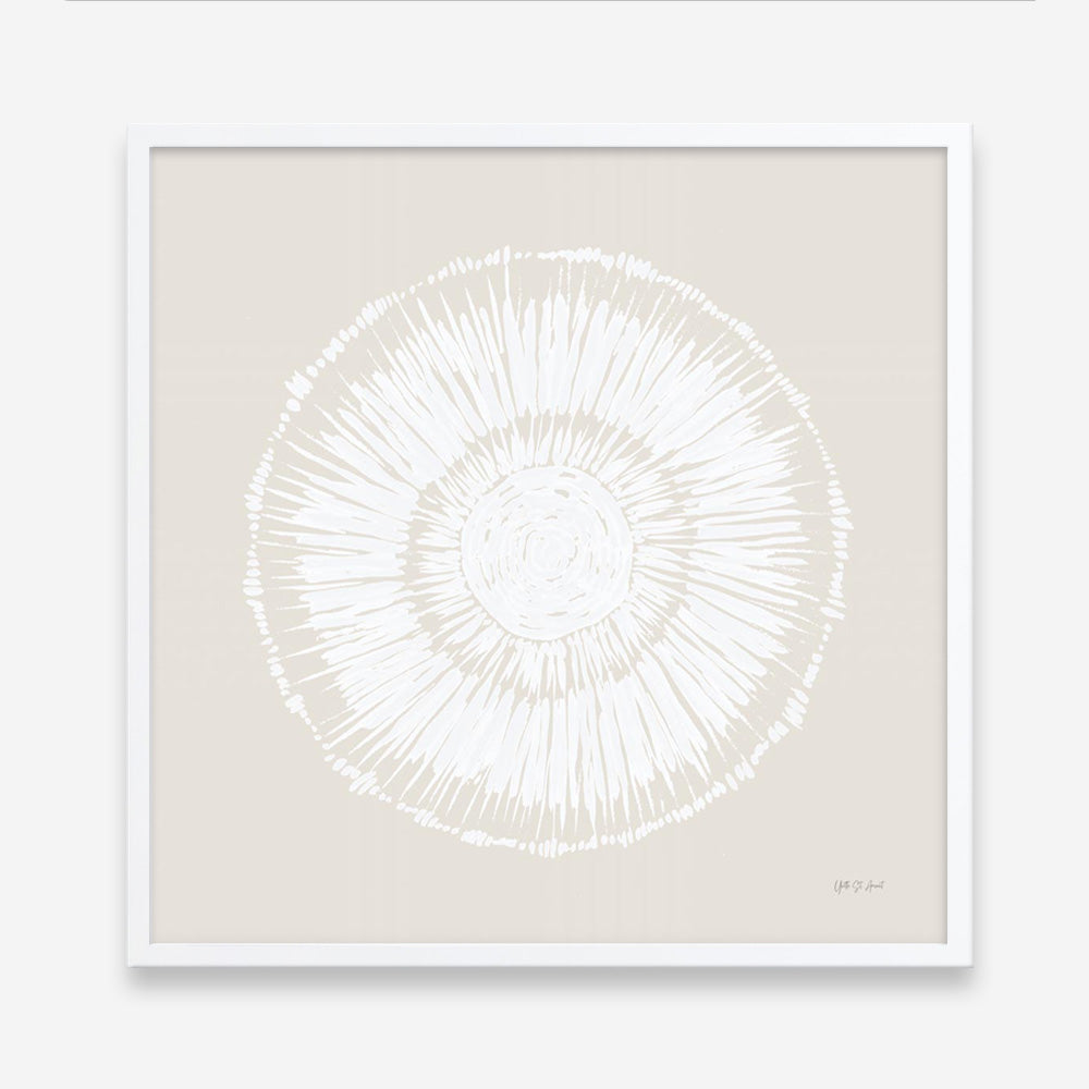 Coastal Block Print I Neutral  (Square) Art Print