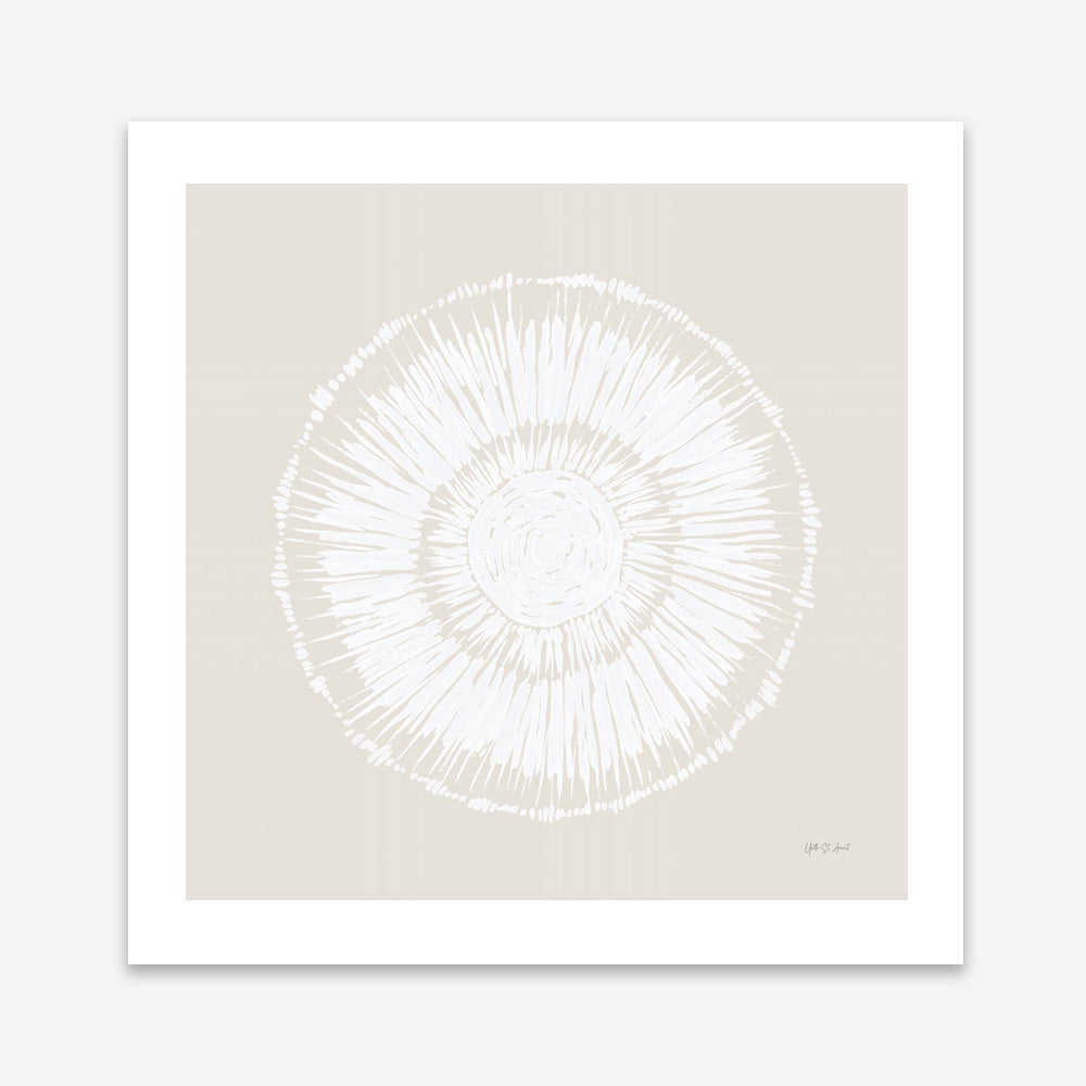 Coastal Block Print I Neutral  (Square) Art Print