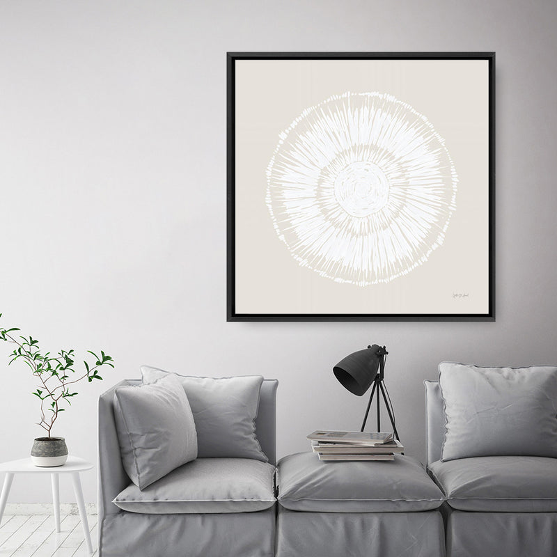 Coastal Block Print I Neutral  (Square) Canvas Print