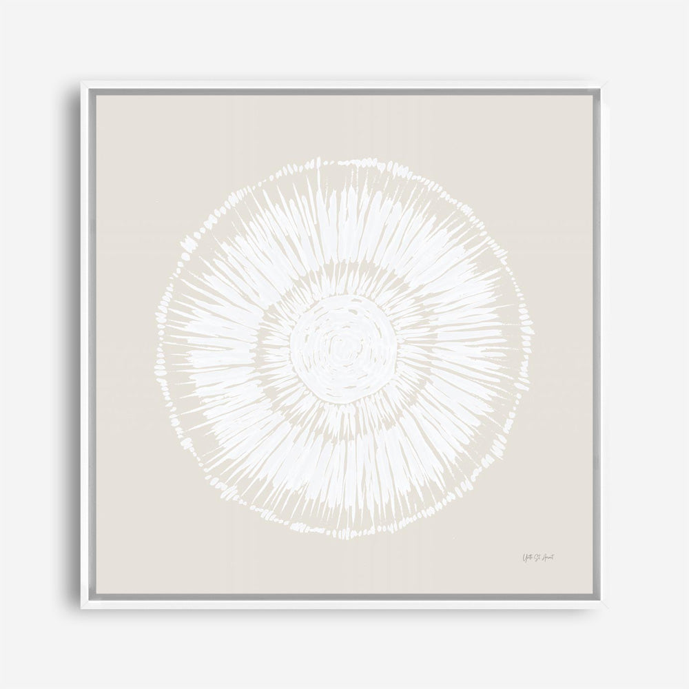 Coastal Block Print I Neutral  (Square) Canvas Print