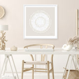 Coastal Block Print I Neutral  (Square) Art Print