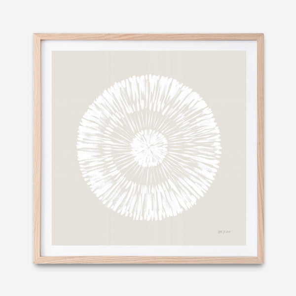 Coastal Block Print II Neutral  (Square) Art Print