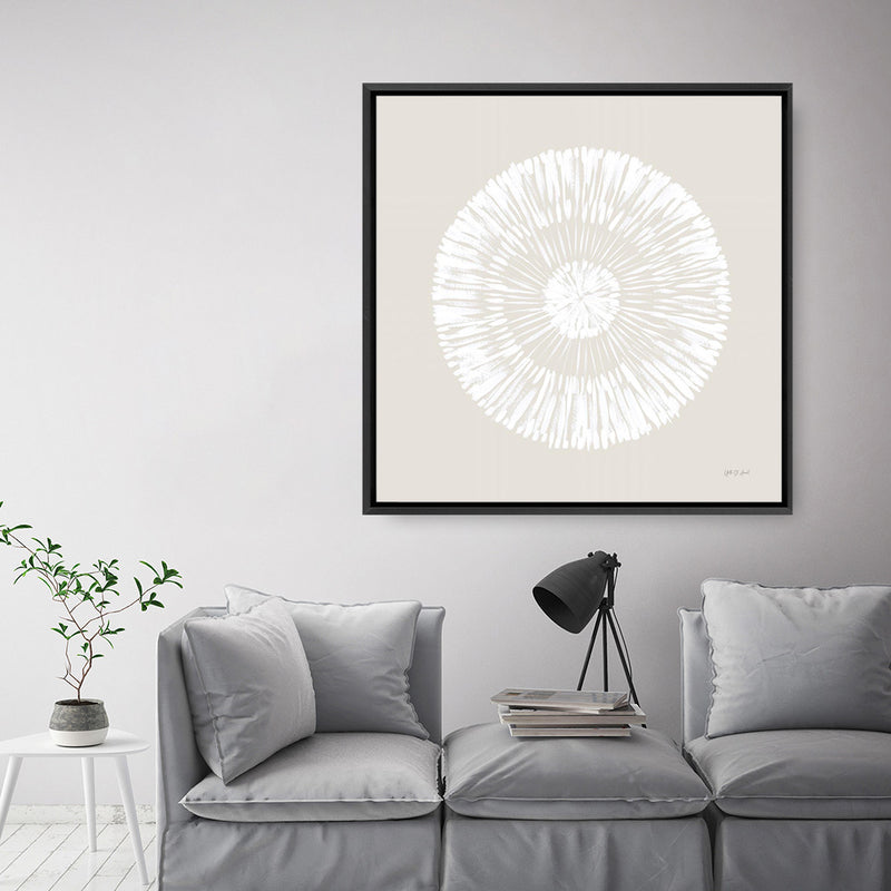 Coastal Block Print II Neutral (Square) Canvas Print