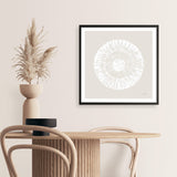Coastal Block Print II Neutral  (Square) Art Print