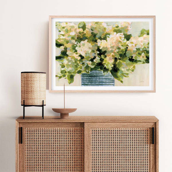 Hydrangeas in Vase Art Print