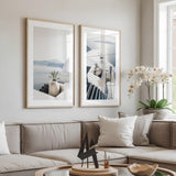 View from Santorini & Santorini Staircase Photo Art Print Set