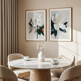 White Magnolia I & II Art Print Set