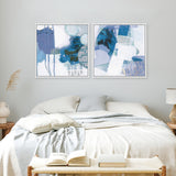 Abstract Layers IV Blue (Square) Canvas Print