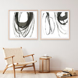 Black Streaks II (Square) Art Print