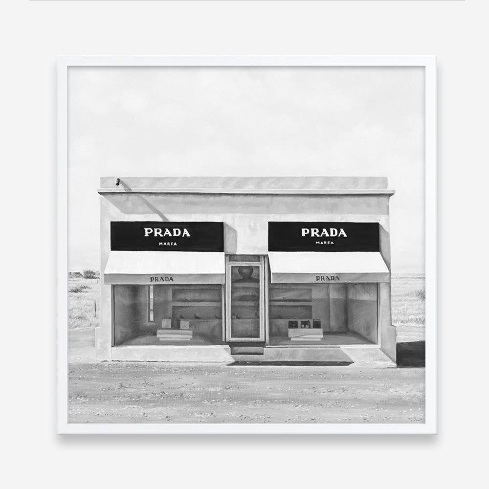 Shop Black & White Marfa (Square) Art Print abstract painted design wall artwork prints by The Print Emporium buy Australian made fine art poster and framed canvas wall decor prints for the home and add some interior inspiration for your bedroom living room dining room or home office, TPE-470-AP