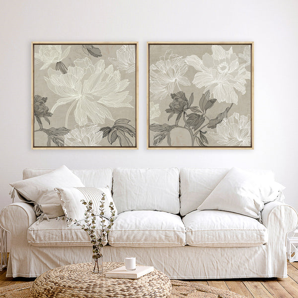 Floral Lines II (Square) Canvas Print
