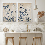 Indigo Leaves Touch II Canvas Print