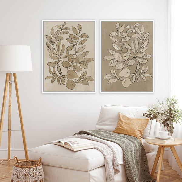 Leaves Sketches II Canvas Print