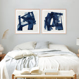 Navy Paths I (Square) Art Print