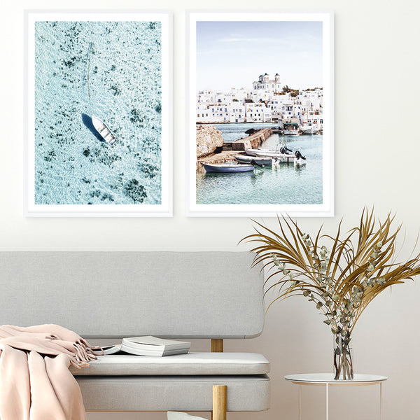 Grecian Port I Photo Art Print
