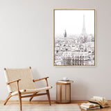Shop Paris Rooftops Photo Canvas Print an Eiffel Tower France themed photography framed stretched canvas print from The Print Emporium wall artwork collection - Buy Australian made prints for the home and your interior decor space, TPE-747-CA-35X46-NF