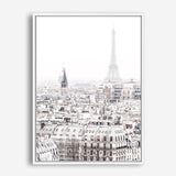 Shop Paris Rooftops Photo Canvas Print an Eiffel Tower France themed photography framed stretched canvas print from The Print Emporium wall artwork collection - Buy Australian made prints for the home and your interior decor space, TPE-747-CA-35X46-NF