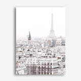Shop Paris Rooftops Photo Canvas Print an Eiffel Tower France themed photography framed stretched canvas print from The Print Emporium wall artwork collection - Buy Australian made prints for the home and your interior decor space, TPE-747-CA-35X46-NF