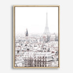 Shop Paris Rooftops Photo Canvas Print an Eiffel Tower France themed photography framed stretched canvas print from The Print Emporium wall artwork collection - Buy Australian made prints for the home and your interior decor space, TPE-747-CA-35X46-NF