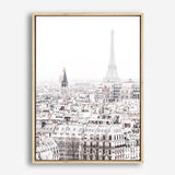 Shop Paris Rooftops Photo Canvas Print an Eiffel Tower France themed photography framed stretched canvas print from The Print Emporium wall artwork collection - Buy Australian made prints for the home and your interior decor space, TPE-747-CA-35X46-NF