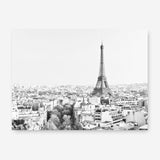 Shop Paris Skyline B&W Photo Canvas Print an Eiffel Tower France themed photography framed stretched canvas print from The Print Emporium wall artwork collection - Buy Australian made prints for the home and your interior decor space, TPE-298-CA-35X46-NF