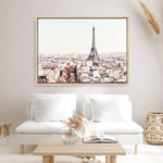 Shop Paris Skyline Photo Canvas Print an Eiffel Tower France themed photography framed stretched canvas print from The Print Emporium wall artwork collection - Buy Australian made prints for the home and your interior decor space, TPE-297-CA-35X46-NF