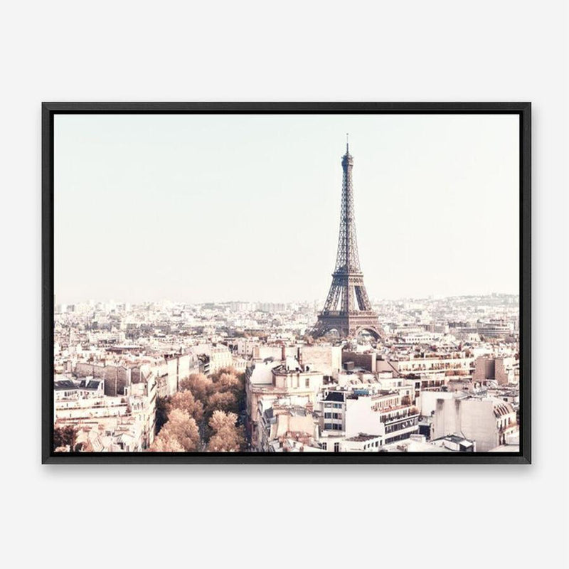 Shop Paris Skyline Photo Canvas Print an Eiffel Tower France themed photography framed stretched canvas print from The Print Emporium wall artwork collection - Buy Australian made prints for the home and your interior decor space, TPE-297-CA-35X46-NF