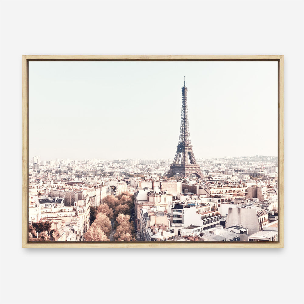 Shop Paris Skyline Photo Canvas Print an Eiffel Tower France themed photography framed stretched canvas print from The Print Emporium wall artwork collection - Buy Australian made prints for the home and your interior decor space, TPE-297-CA-35X46-NF