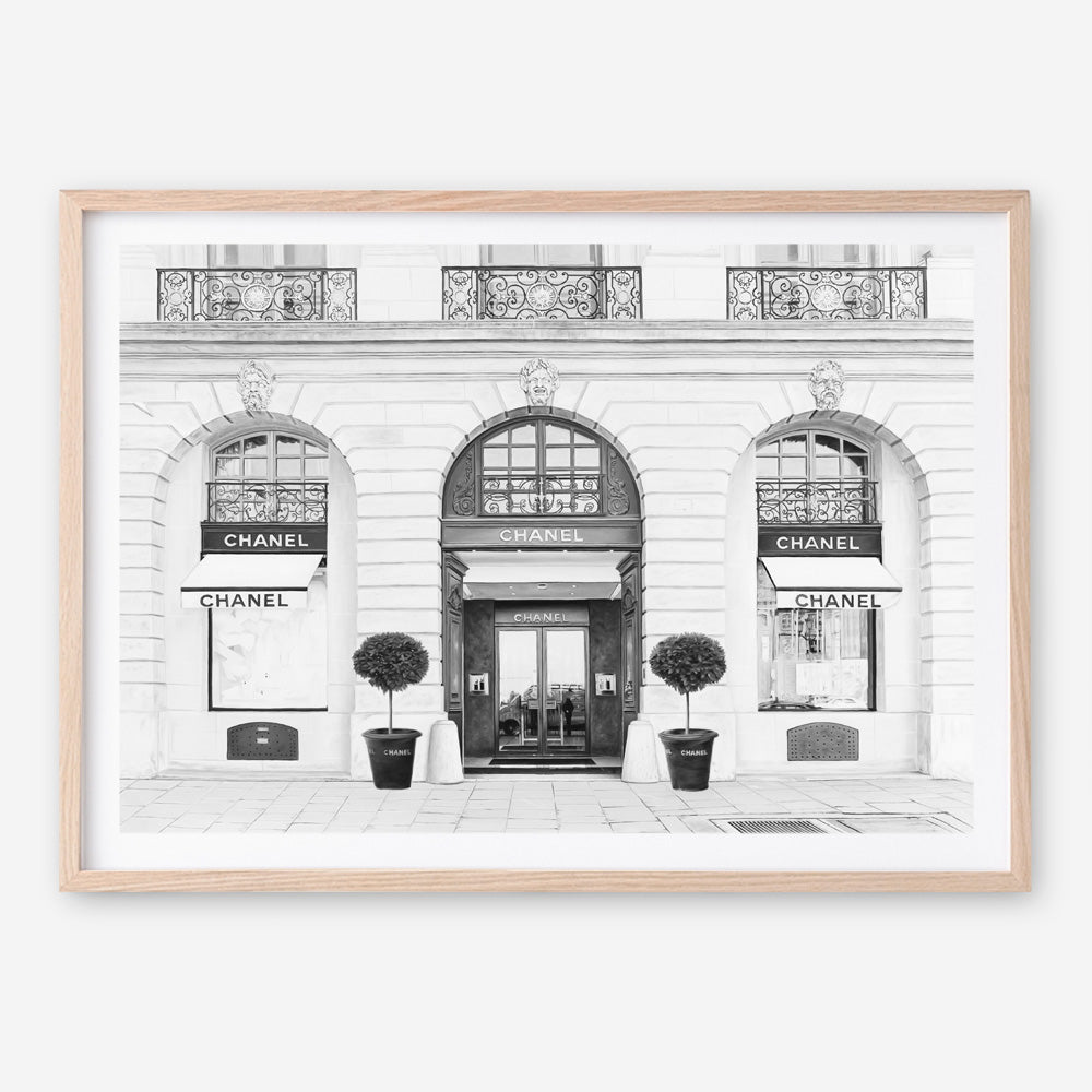 Shop 31 Rue Cambon B&W Art Print a Paris France fashion style themed painted wall art print from The Print Emporium wall artwork collection - Buy Australian made fine art painting style poster and framed prints for the home and your interior decor room, TPE-771-AP