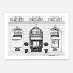 Shop 31 Rue Cambon B&W Art Print a Paris France fashion style themed painted wall art print from The Print Emporium wall artwork collection - Buy Australian made fine art painting style poster and framed prints for the home and your interior decor room, TPE-771-AP