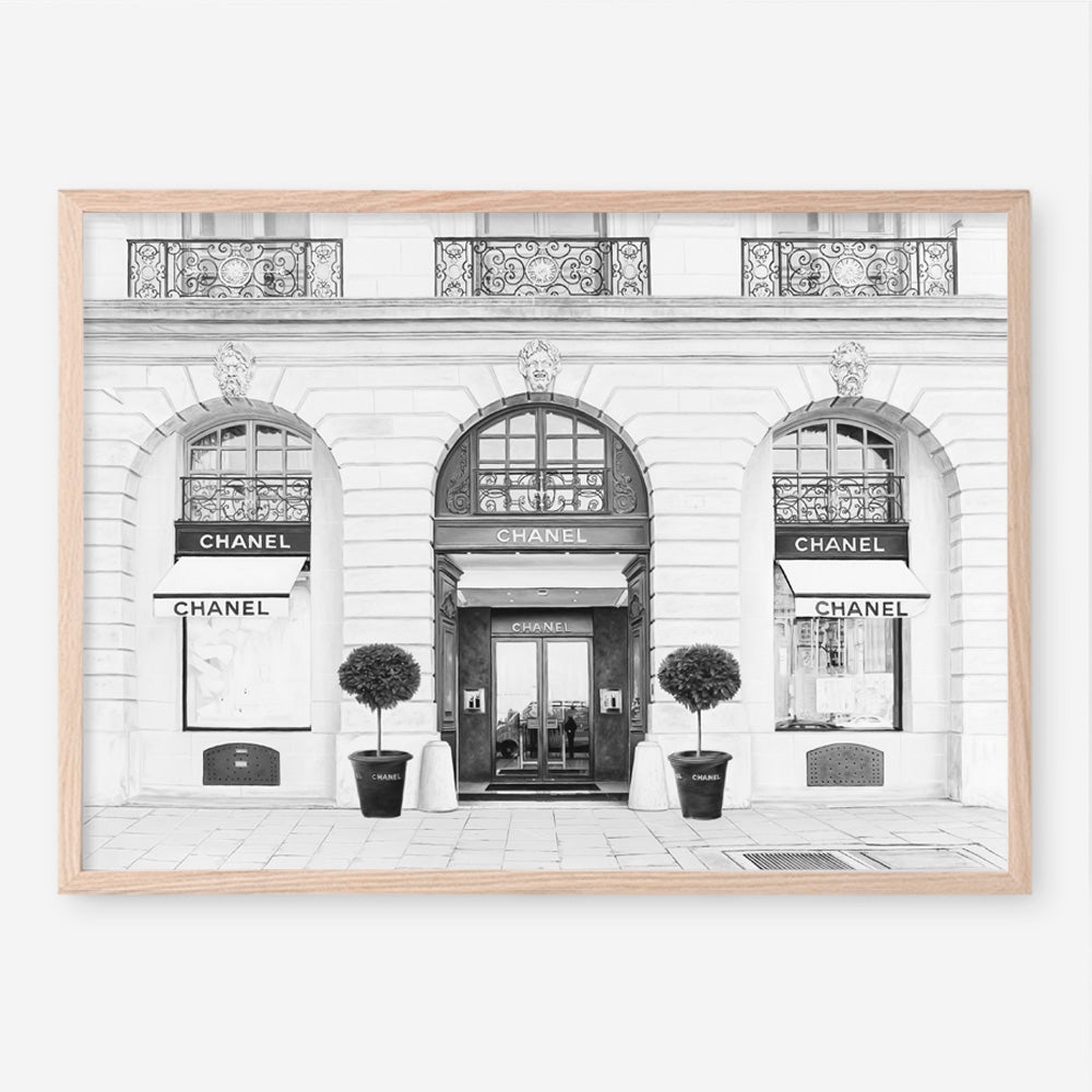 Shop 31 Rue Cambon B&W Art Print a Paris France fashion style themed painted wall art print from The Print Emporium wall artwork collection - Buy Australian made fine art painting style poster and framed prints for the home and your interior decor room, TPE-771-AP