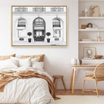 Shop 31 Rue Cambon B&W Canvas Print a Paris France Fashion style themed painted framed canvas wall art print from The Print Emporium artwork collection - Buy Australian made fine art painting style stretched canvas prints for the home and your interior decor space, TPE-771-CA-35X46-NF