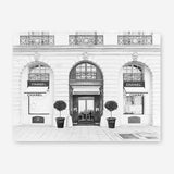 Shop 31 Rue Cambon B&W Canvas Print a Paris France Fashion style themed painted framed canvas wall art print from The Print Emporium artwork collection - Buy Australian made fine art painting style stretched canvas prints for the home and your interior decor space, TPE-771-CA-35X46-NF
